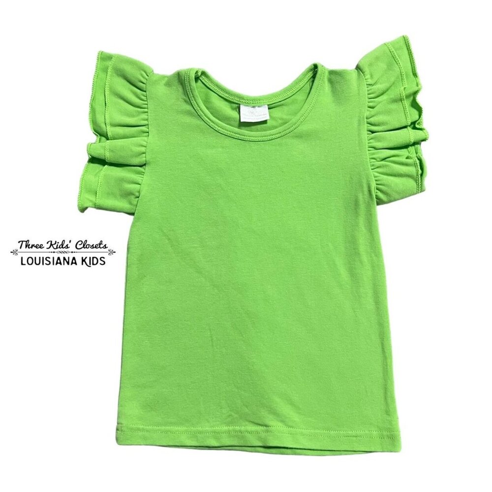 Toddler Girls S (2T) Lime Green Ruffle Top